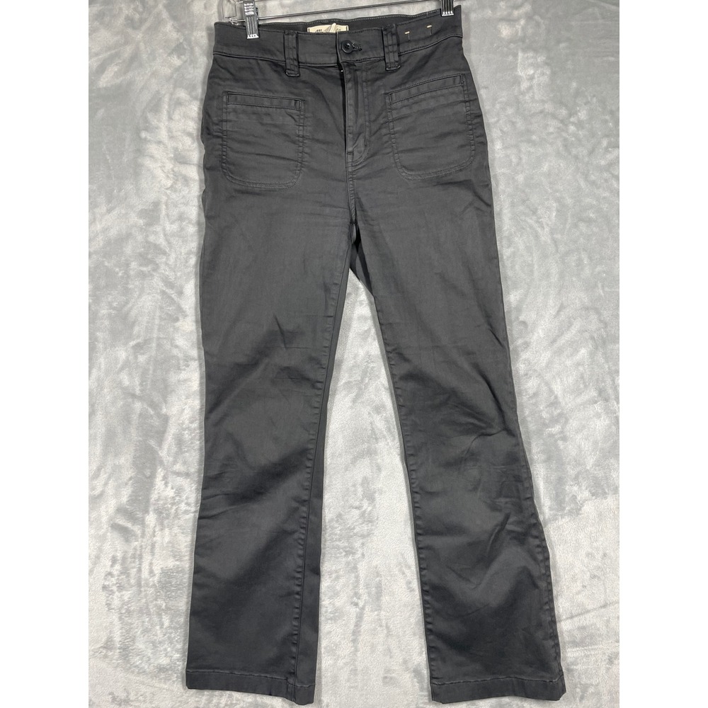 Madewell Mid-Rise Kick Out Jeans Charcoal Gray Patch Pocket Pants 27T 4243 MW